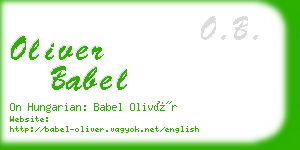 oliver babel business card